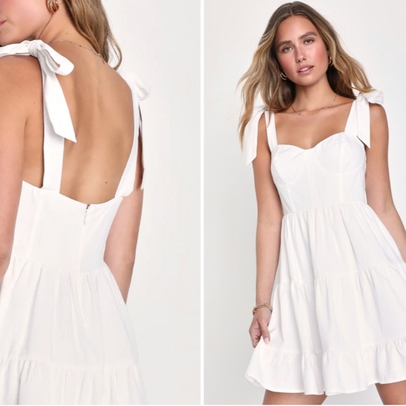 LULU's Casual Bachelorette Engagement Bridal Brunch Honeymoon Beach Bustier Mini - Picture 3 of 4